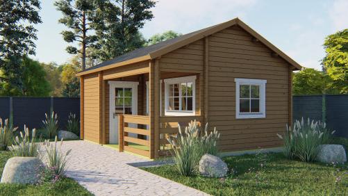 Sommerhus / Hytte Edelweiss 70 mm vægbjælker 580 x 490 cm  PETER-HOLMBERG