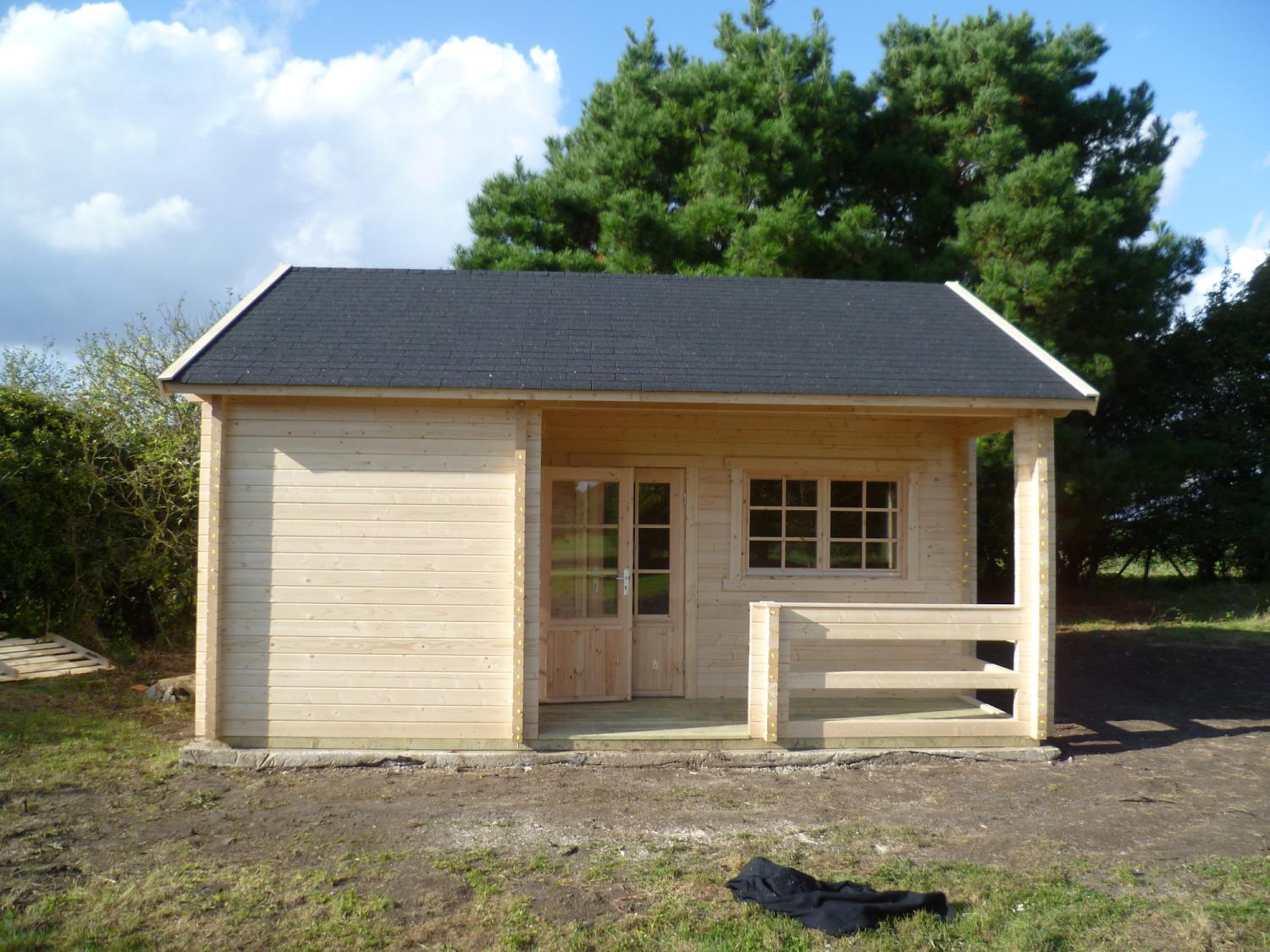 Sommerhus / Hytte med Hems 70 mm vægbjælker 580 x 490 cm  PETER-HOLMBERG