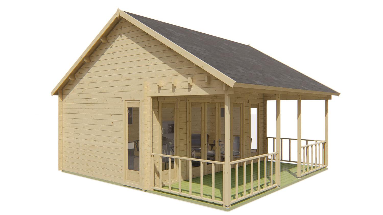 Havehus Olaug 44 mm med veranda – 29,8 m² PETER-HOLMBERG