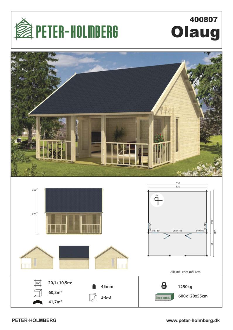 Havehus Olaug 44 mm med veranda – 29,8 m² PETER-HOLMBERG