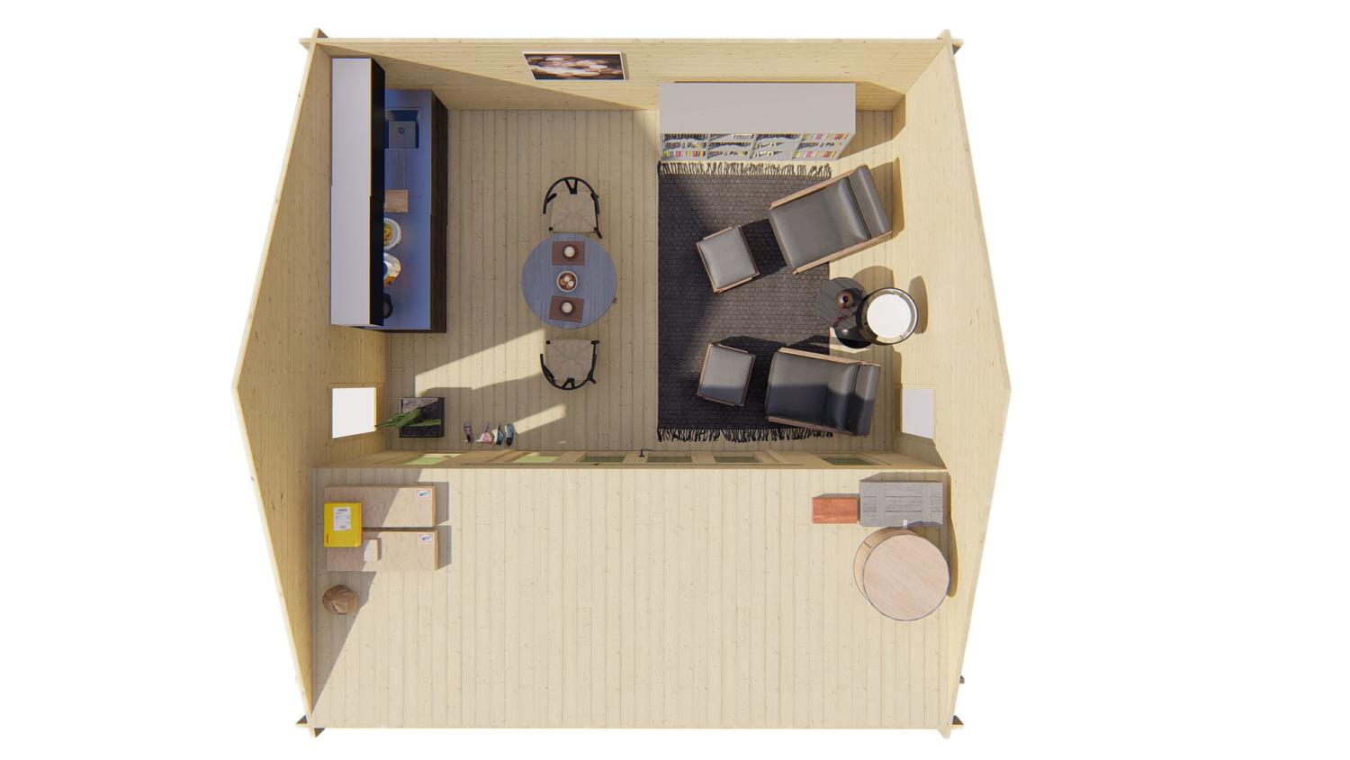 Havehus Olaug 44 mm med veranda – 29,8 m² PETER-HOLMBERG