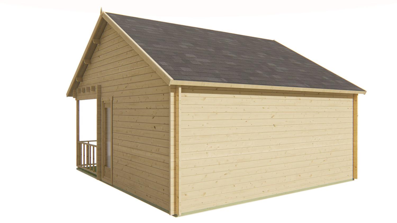 Havehus Olaug 44 mm med veranda – 29,8 m² PETER-HOLMBERG