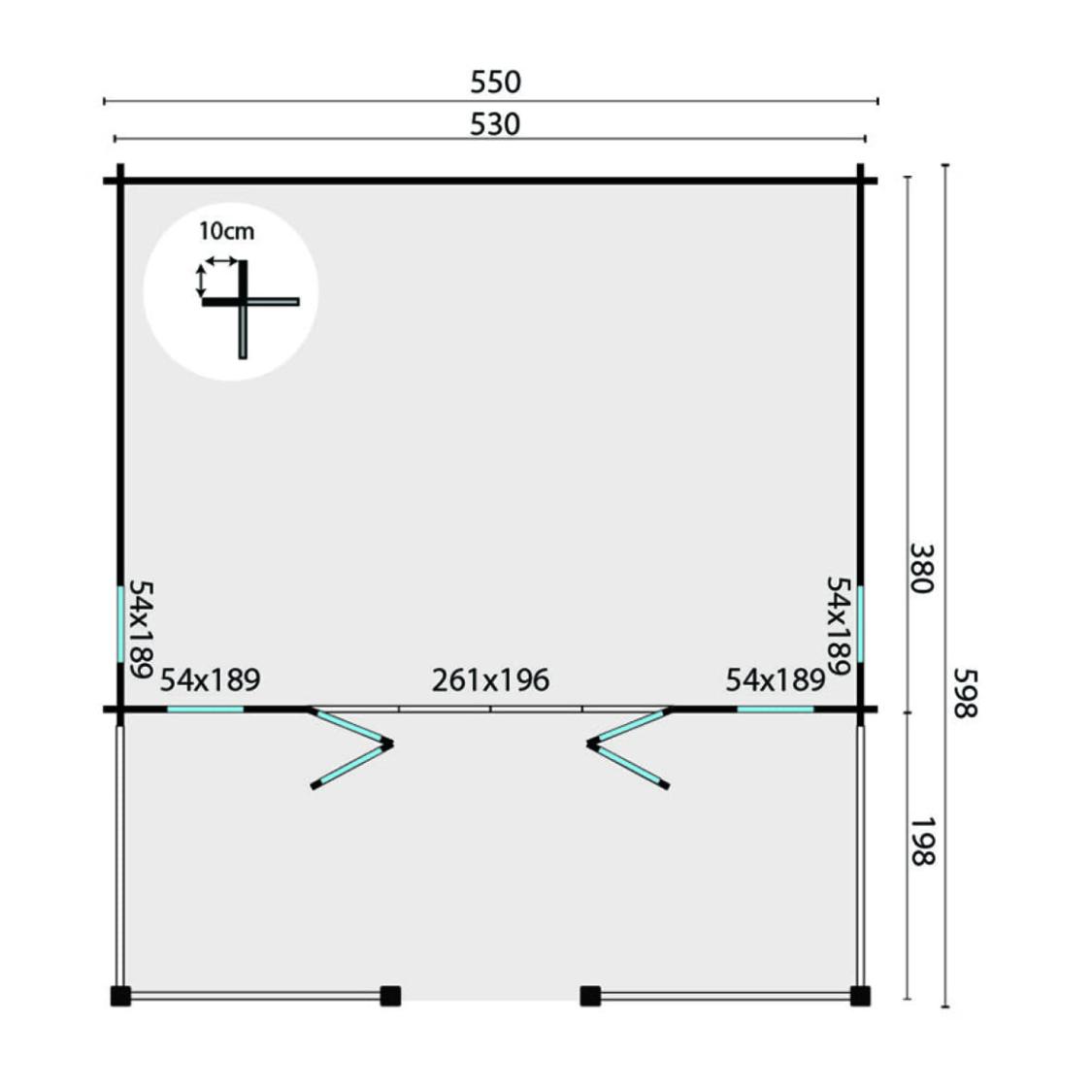 Havehus Olaug 44 mm med veranda – 29,8 m² PETER-HOLMBERG