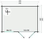 Havehus 8,75 m2 Daisy 40 mm 350 x 250 cm PETER-HOLMBERG