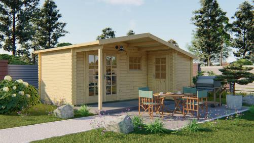 Bjælkehytte Wolfgang 44 mm ubehandlet 530x450 cm  PETER-HOLMBERG