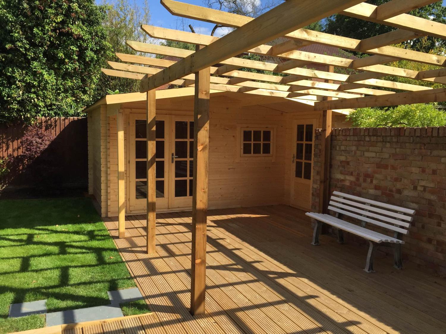 Bjælkehytte Wolfgang 44 mm ubehandlet 530x450 cm  PETER-HOLMBERG