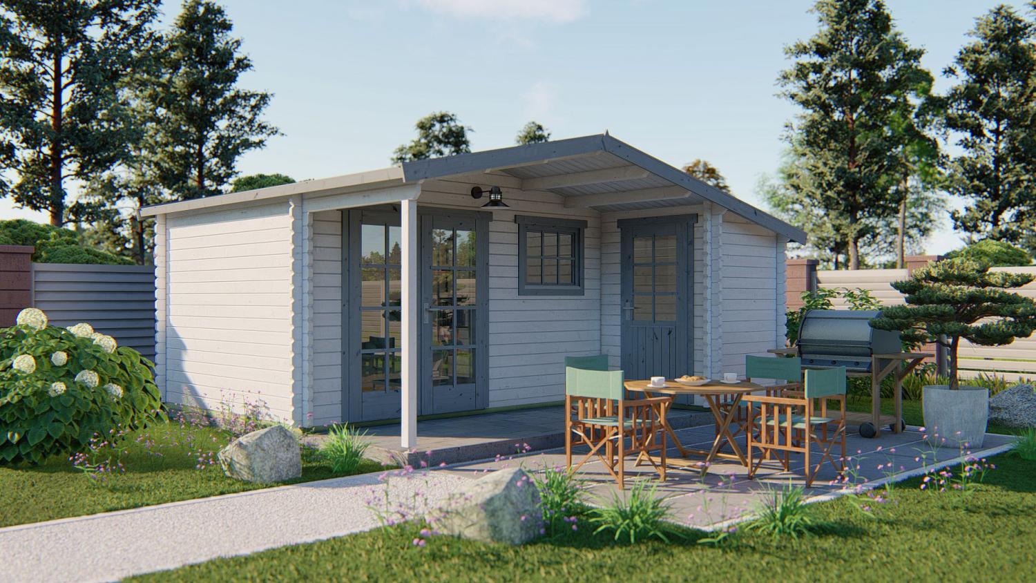 Bjælkehytte Wolfgang 44 mm ubehandlet 530x450 cm  PETER-HOLMBERG