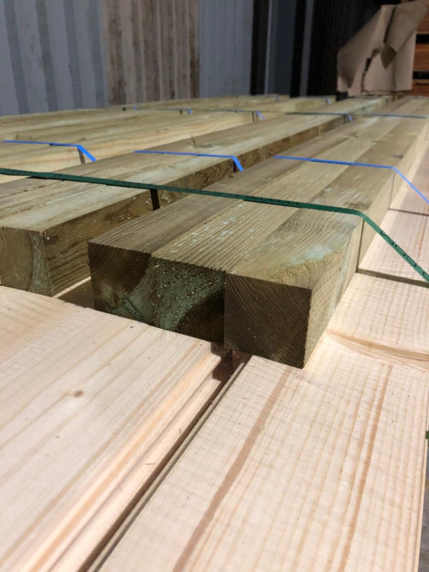 1,66 m² Hytte Gulv pakke Sæt 26 mm længde 2500 mm med endenot PEFC