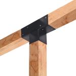 Pergola T beslag 3 vejs firkantet sort pulverlakeret 