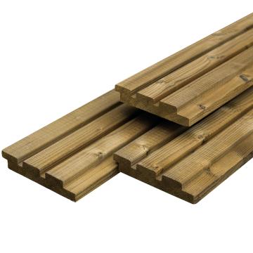 26 x 140 mm Triple  Thermo Gran Facadebeklædning  Høvlet med 3 x spor  PEFC Flere Varianter 