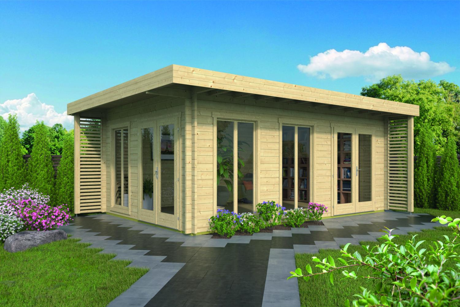 HILDEGARD Bjælkehytte / havehytte 44 MM 5.9 M X 4 M PETER-HOLMBERG