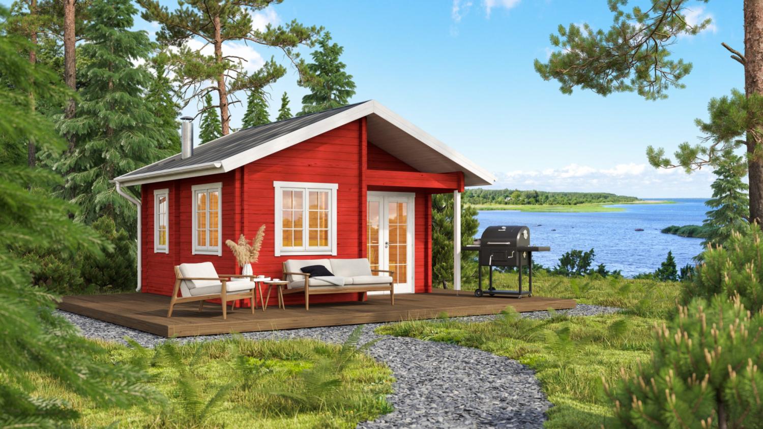 Sauna Hus / Tiny House / Campinghytte – 70 mm | 461 x 430 cm PETER-HOLMBERG