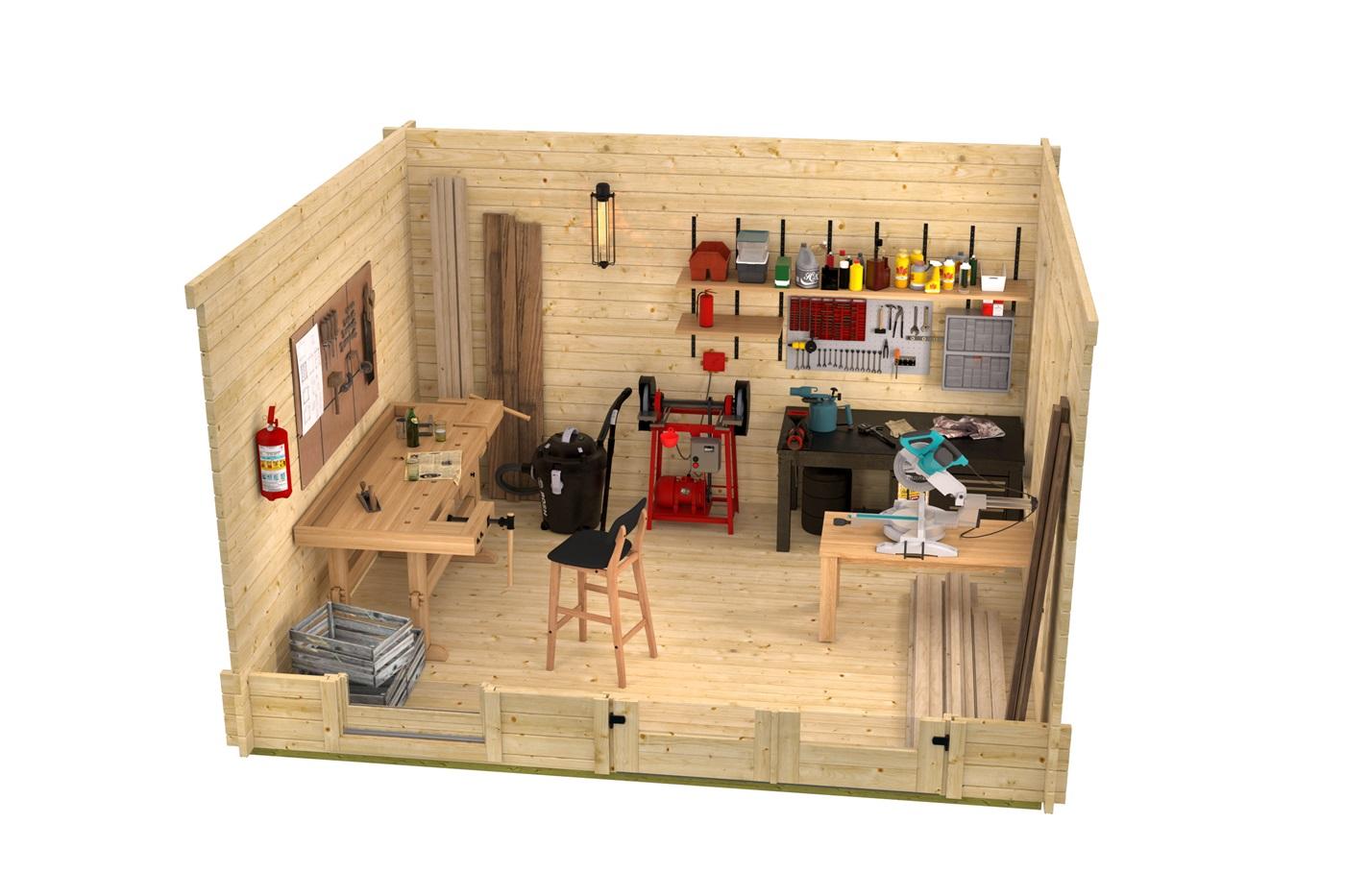 Havehytte Bruce 40 mm 400 x 350 cm 12,5 m2 PETER-HOLMBERG