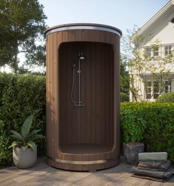 Udendørs Brusekabine Ø130 cm i Thermowood