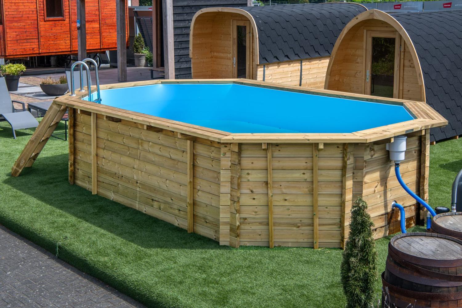 Luksus træ swimmingpool 563x352x124cm PETER-HOLMBERG