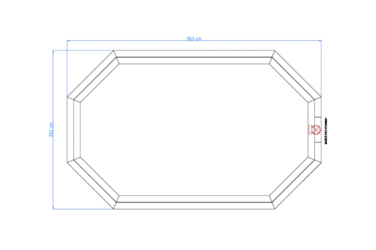 Luksus træ swimmingpool 563x352x124cm PETER-HOLMBERG