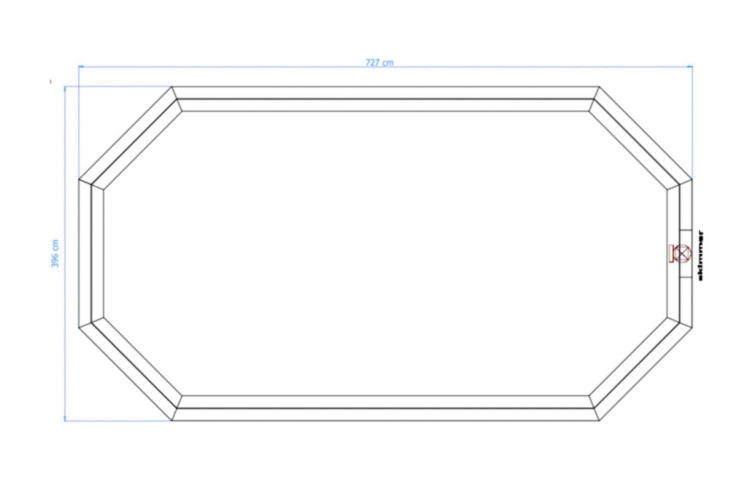 Luksus træ swimmingpool 727x396x138cm PETER-HOLMBERG