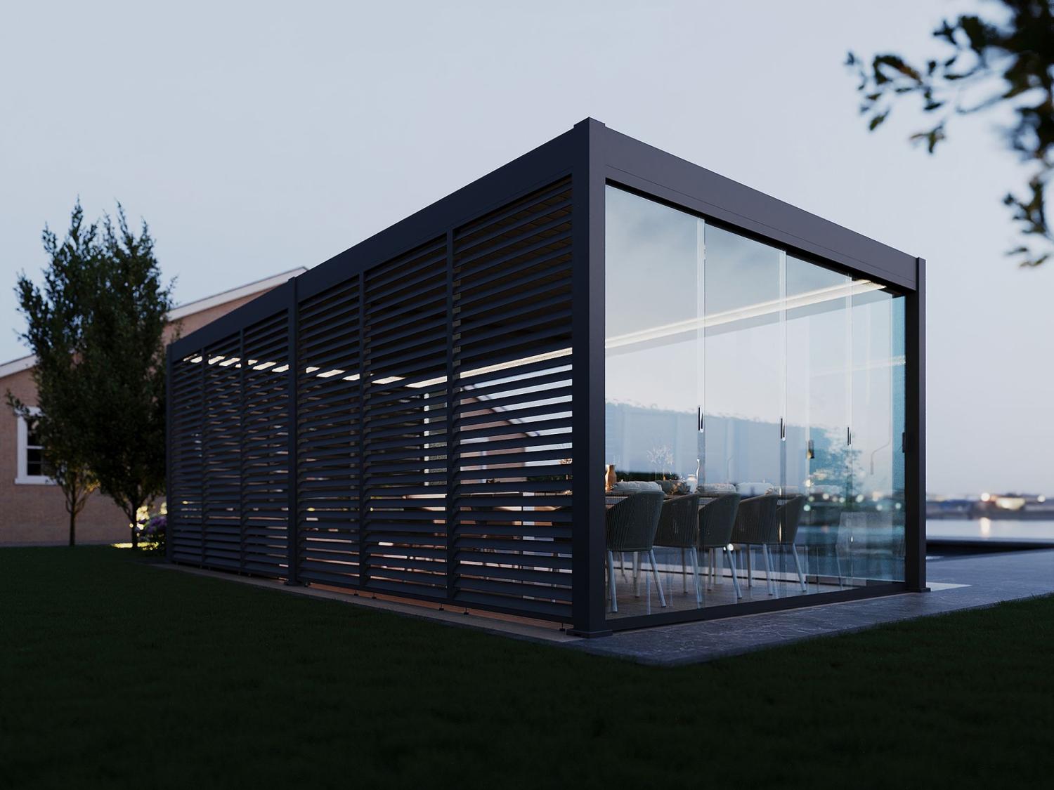 PERGOLA Alu Toronto fritstående 360 ​​x 720 x 255 cm antracit