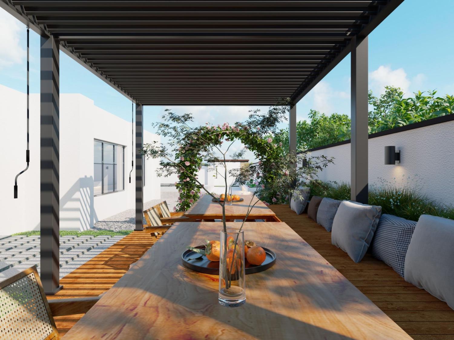 PERGOLA Alu Toronto fritstående 360 ​​x 720 x 255 cm antracit