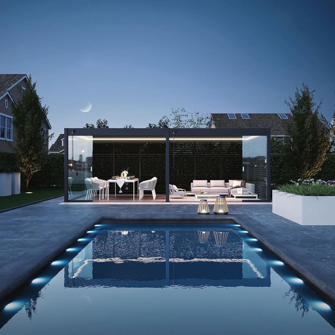 PERGOLA Alu Toronto fritstående 360 ​​x 720 x 255 cm antracit