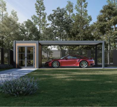 Carport Aluminium 7,20x3,00 og 5,30x3,00