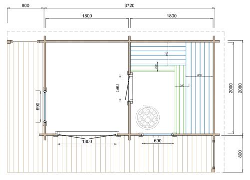 Hoveddøren kan låses. De indvendige vinduer er lavet af hærdet, bronzetonet glas.