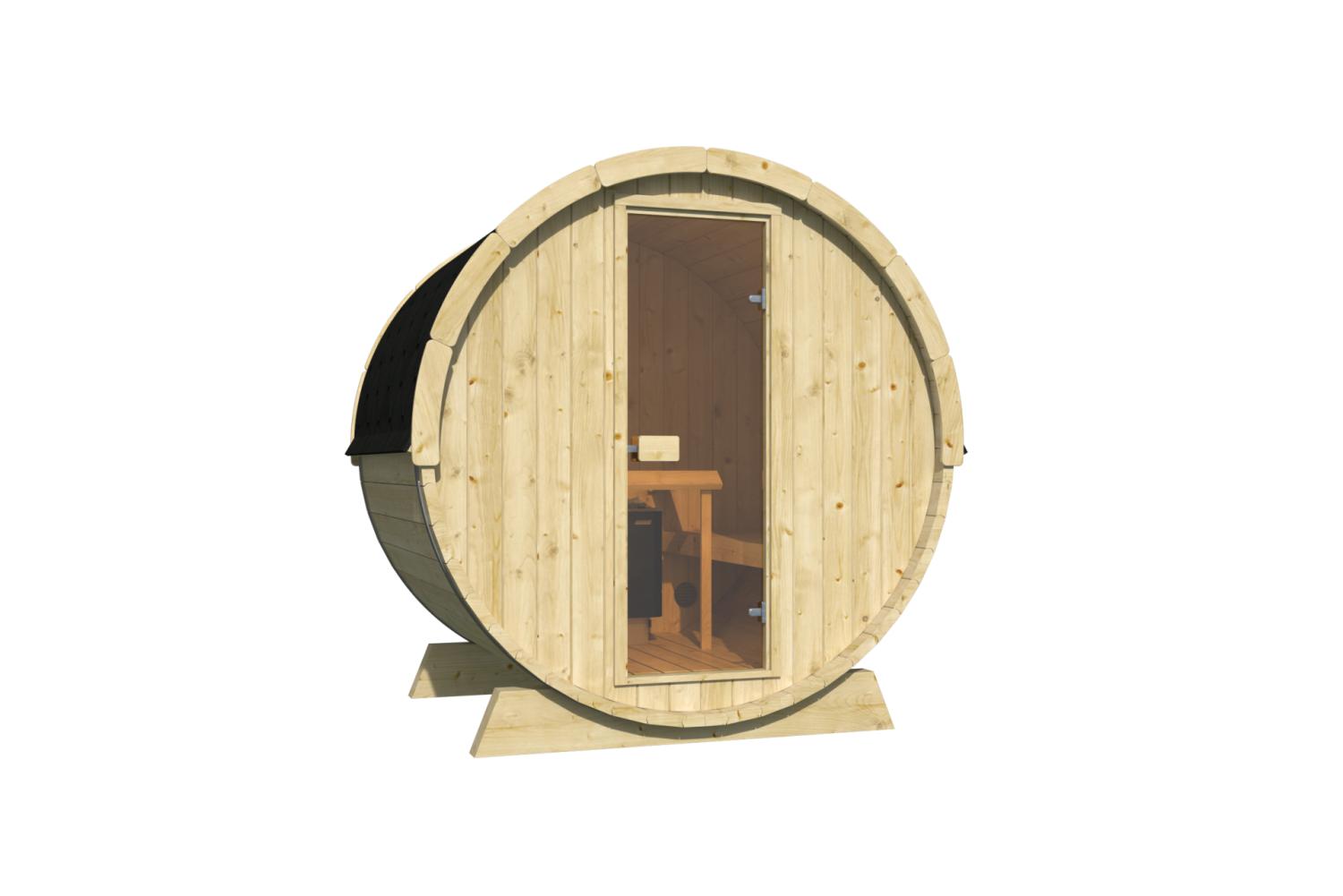 Saunatønde i træ  med glasdør  fra PETER-HOLMBERG .DK