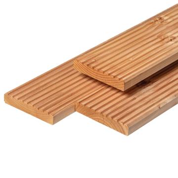 28x145 x 5000  mm Douglas Terrassebrædder glat / rillet 9 stk PEFC