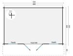 Havehus 14 ,5 m2 500x390x243cm Karen 40 mm | ubehandlet PETER-HOLMBERG