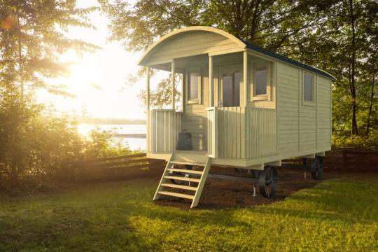 480 x 240 cm 11,5 m2 Cirkusvogn - Husvogn Paddy 19 mm med veranda
