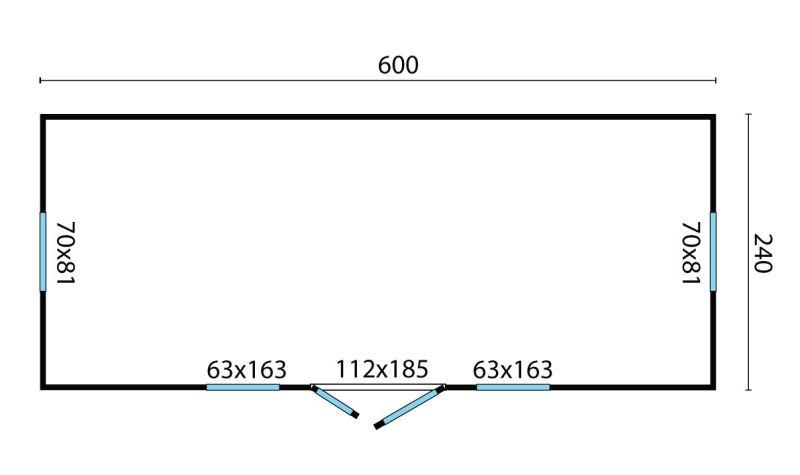 600 x 240 cm 14,4 m2 Husvogn - Cirkusvogn PETER-HOLMBERG