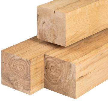 Ege stolper 150x150 x 5000 mm Fintsavet og Frisk savskåret skarpe kantet,FSC®