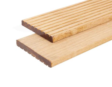 21x145  mm Bangkirai Terrassebrædder   1 side 8 riller, 1 side glat FLERE VARIANTER 