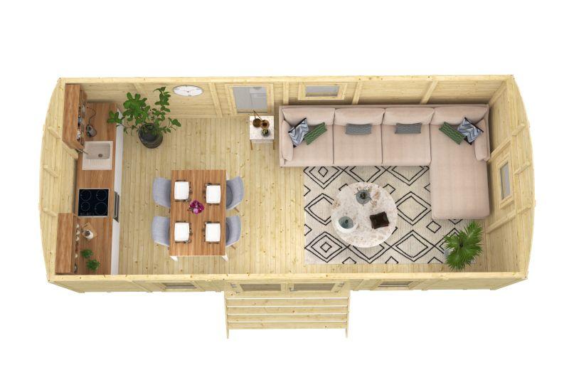 720 x 328 cm Cirkusvogn Dan ca 23,6 m2 PETER-HOLMBERG