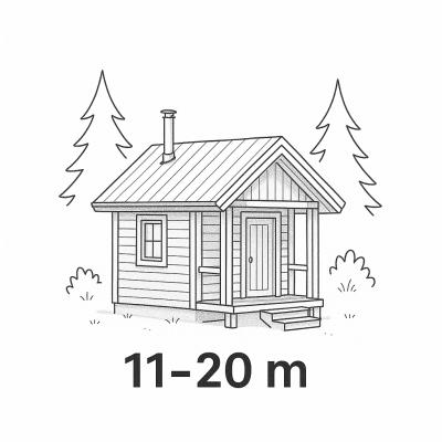 Små Hytter & Anneks fra 11 til 20 m²