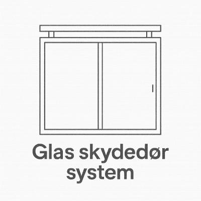 Glasskydedørs sytem med 10 mm glaspaneler