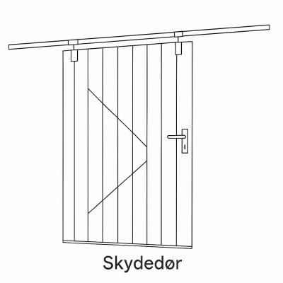 Havedørs skydesystem H195 x B130 cm Flere Varianter 