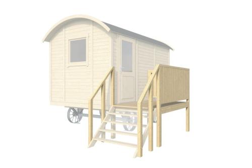 Veranda de Luxe B med sideindgang til Husvogn 