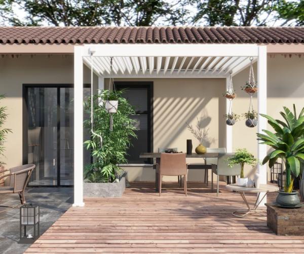 Alu Pergola  – Fritstående Elegance i Hvid | Flere Størrelser