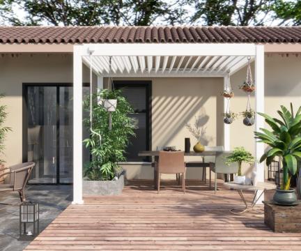Alu Pergola  – Fritstående Elegance i Hvid | Flere Størrelser
