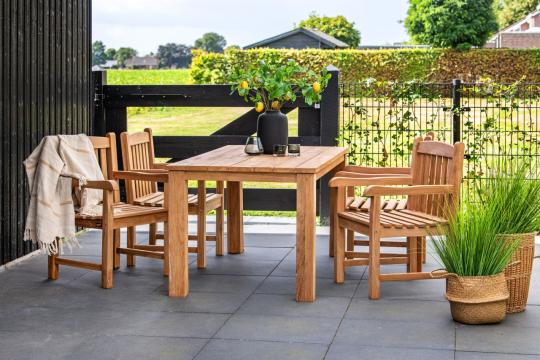 Teak Planke Havebord 250 x 100 cm – rustikt langbord i massivt teak