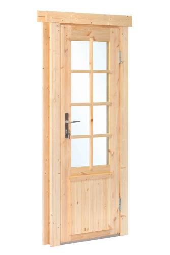 Enkeltdør med glas DL11 AR – 90,5 x 196 cm, gran, HytteDør PETER-HOLMBERG 