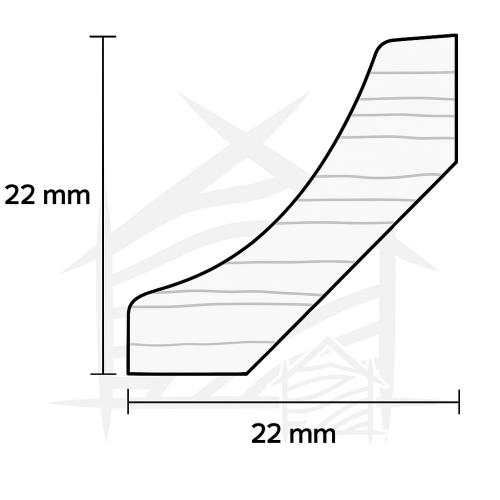  Hulkehlliste  22 x 22 x 2420 mm EG Ubehandlet PETER-HOLMBERG