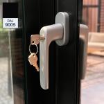 Håndtag med lås til glasvæg – sort, til sidelukning PETER-HOLMBERG