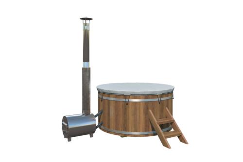 Vildmarksbad  med ekstern Brændeovn Ø180 cm Thermowood  PETER-HOLMBERG