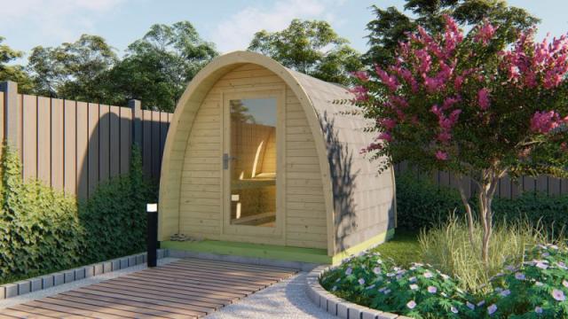 Sauna POD i træ  260 cm I 38 mm I Ubehandlet 