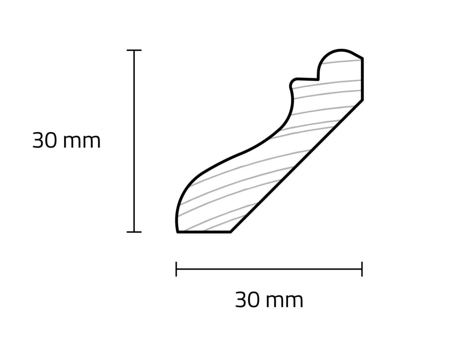 30 x 30 x 2440 mm Eg Almueliste PETER-HOLMBERG 1
