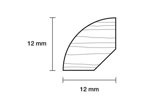 12 x 12 x 2420 mm Eg Kvartstafliste Massiv PETER-HOLMBERG