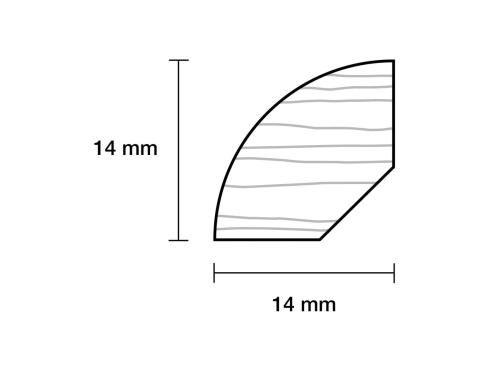 14 x 14 x 2420 mm Eg Kvartstafliste PETER-HOLMBERG 1