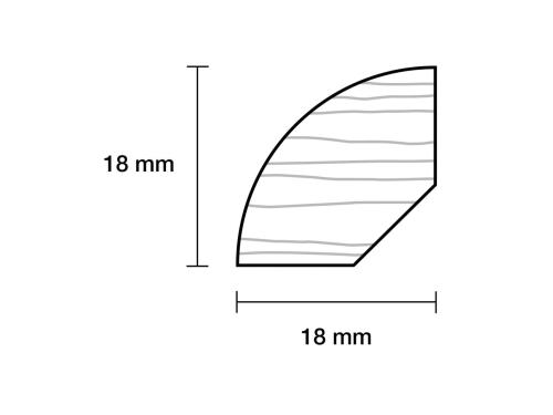 18 x 18 x 2420 mm Eg Kvartstafliste PETER-HOLMBERG 1